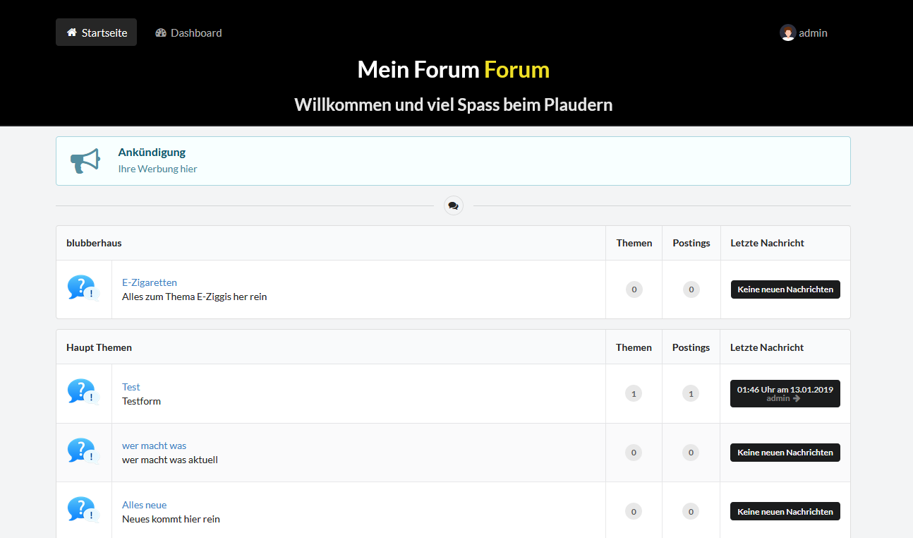 Komplettes Forum System